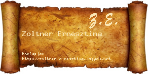 Zoltner Ernesztina névjegykártya